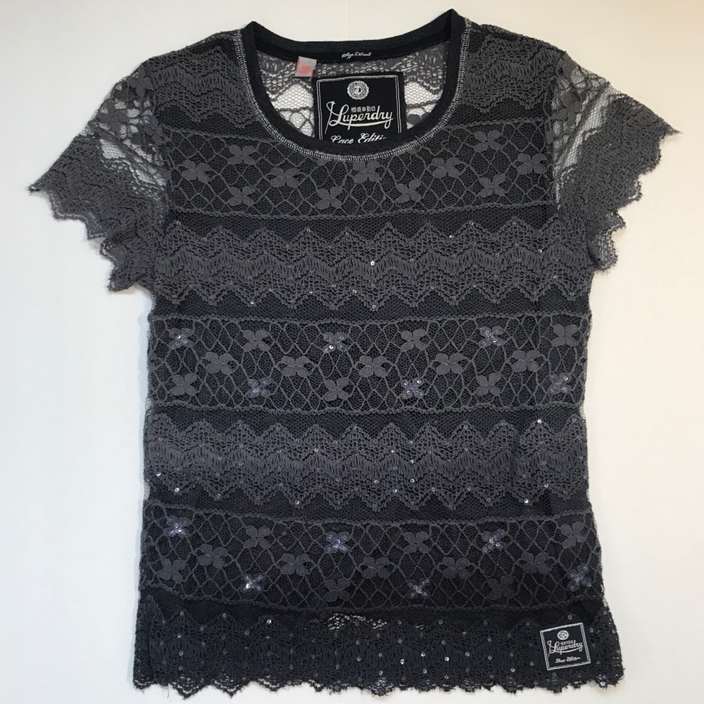 SuperDry Grey Lace Shirt